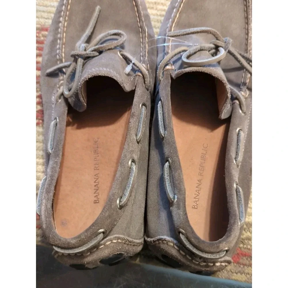 Men's Banana Republic Grey‎ Gray Suede Leather Driving Moccasins Loafers Size 9M